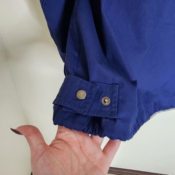 Vintage Towne London Fog 80's Women's Blue & Teal Button & Zip Jacket Med Casual - Picture 10 of 14